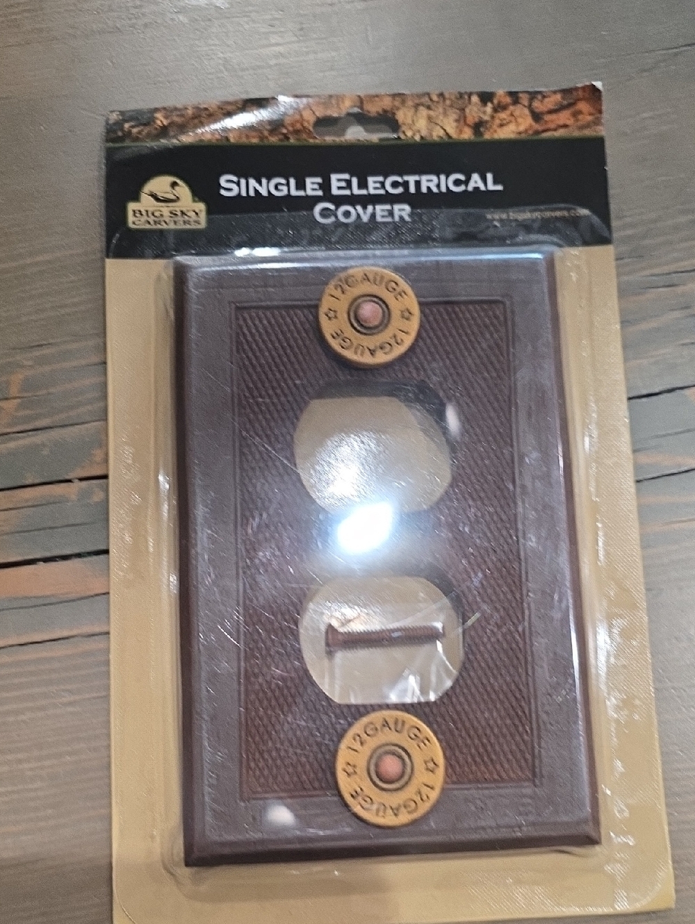Big Sky Canvas Brown Decorative Single Electrical Cover Plate